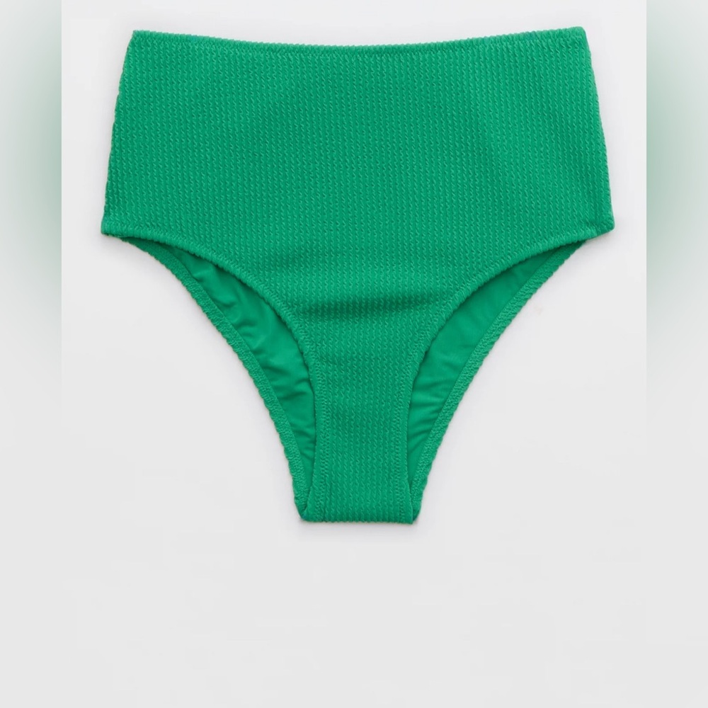 Aerie Crinkle High Waisted Cheeky Bikini Bottom XS NWT - Picture 3 of 7